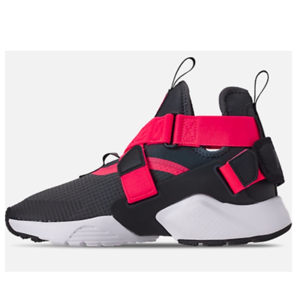 Nike Huarache City Big Kids' Shoes Anthracite Black Solar Red 6Y - Picture 4 of 7